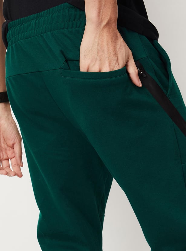 Men Panelled Skinny Fit Athleisure Joggers