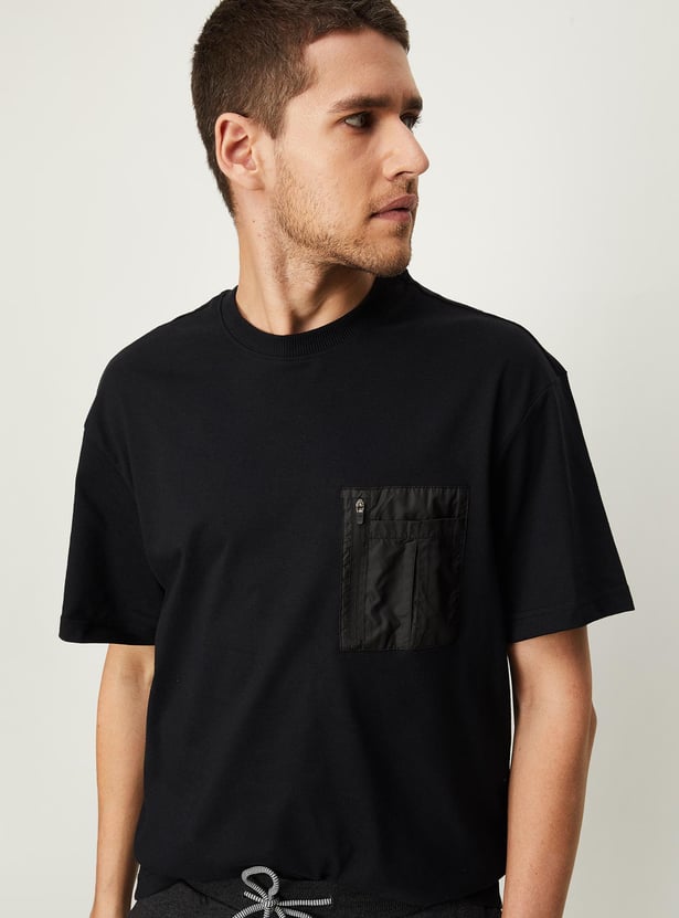 Men Solid Athleisure Oversized T-shirt