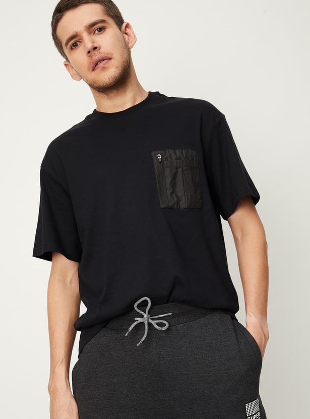 Men Solid Athleisure Oversized T-shirt