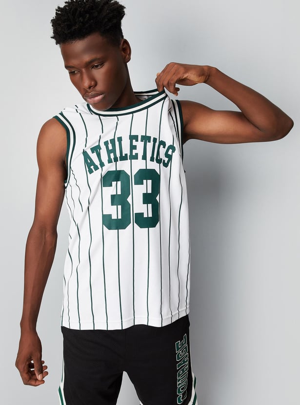 Men Striper Sleeveless Athleisure T-shirt