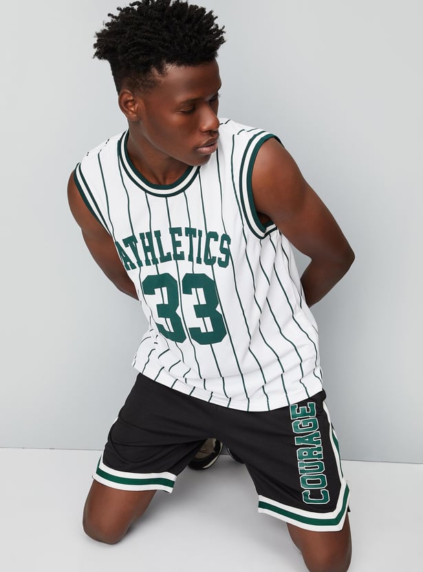 Men Striper Sleeveless Athleisure T-shirt
