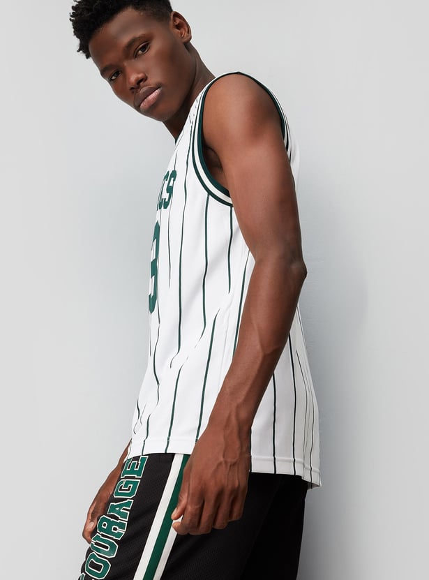 Men Striper Sleeveless Athleisure T-shirt