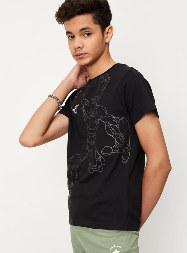 Boys Groot Printed Knit T-shirt