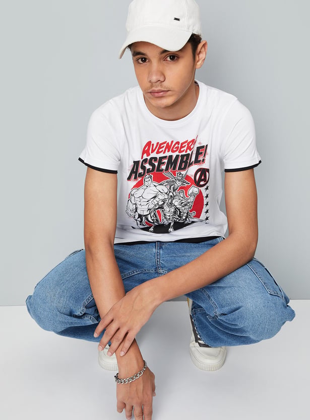 Boys Avengers Printed T-shirt