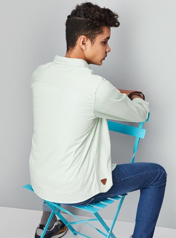 Boys Solid Full Sleeve Casual Shirt