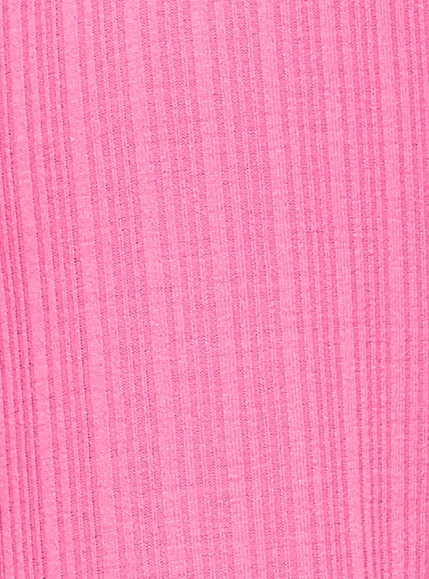 Women Textured Belted Flared Culottes