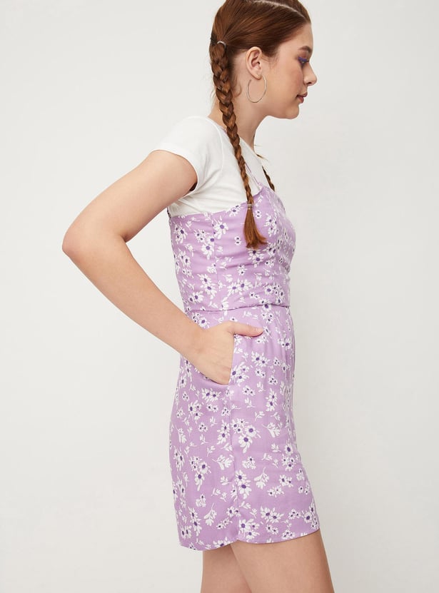 Women Printed Strappy Playsuit Set