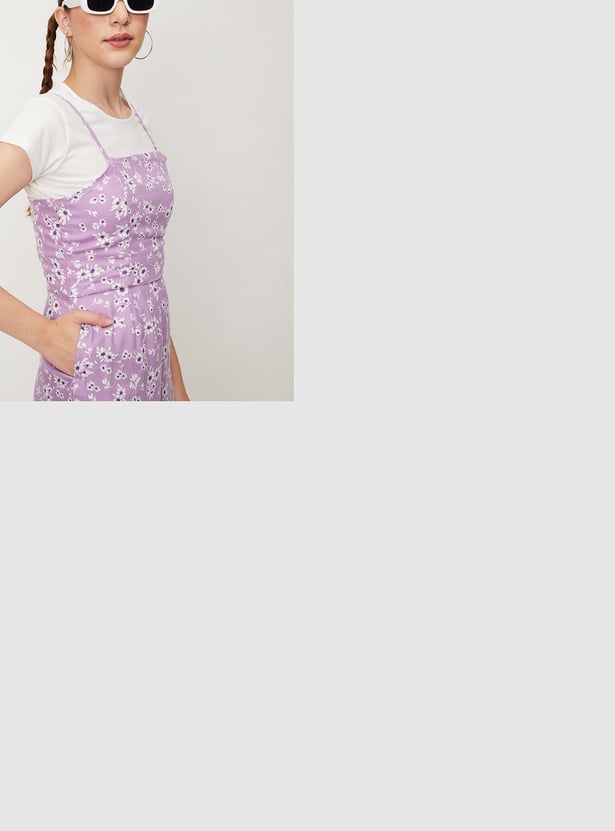 Women Printed Strappy Playsuit Set