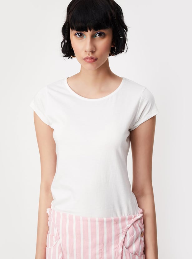 Women Striped Yarn Dyed Pinafore Dress