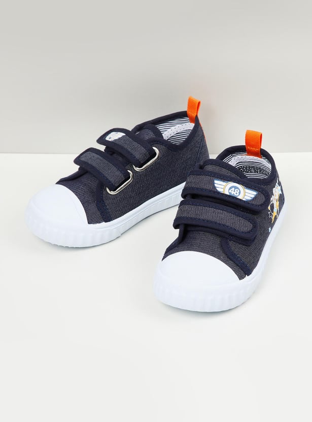 Boys Embroidered Double Velcro Casual Shoes