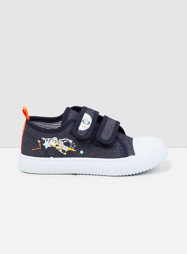 Boys Embroidered Double Velcro Casual Shoes
