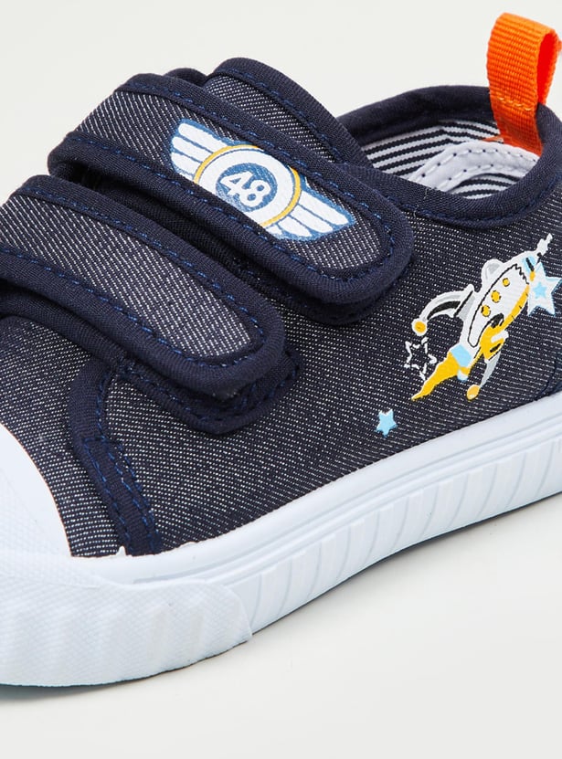 Boys Embroidered Double Velcro Casual Shoes