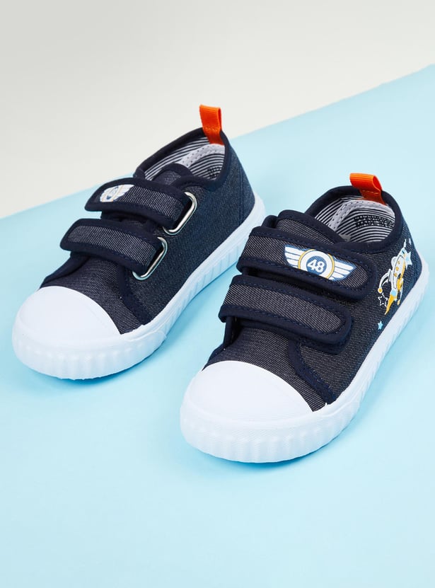 Boys Embroidered Double Velcro Casual Shoes