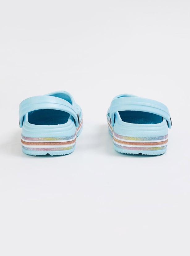 Girls Shimmery Clogs with Pivoting Strap