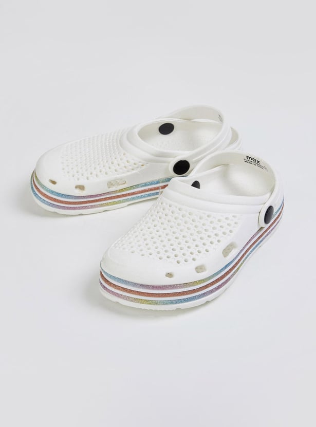 Girls Shimmery Clogs with Pivoting Strap