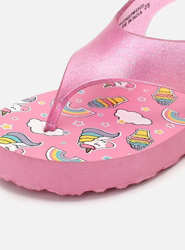 10 Year Old Slippers Girls Unicorn Printed Velcro Slippers