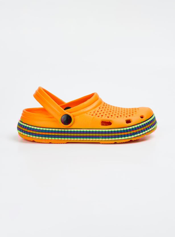 Boys Striped Clogs with Ankle Strap