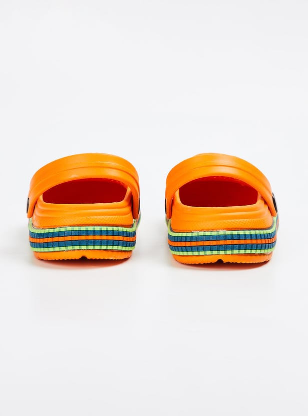 Boys Striped Clogs with Ankle Strap