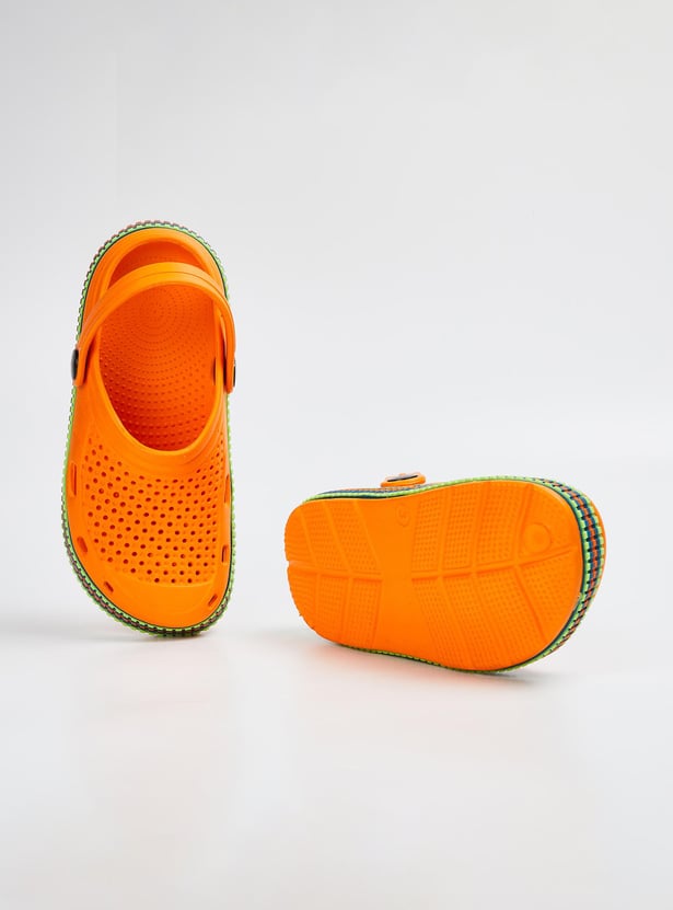 Boys Striped Clogs with Ankle Strap
