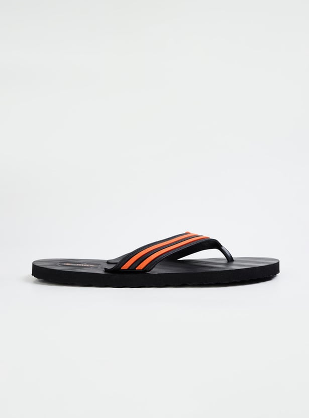 Men Striped V-Strap Slippers