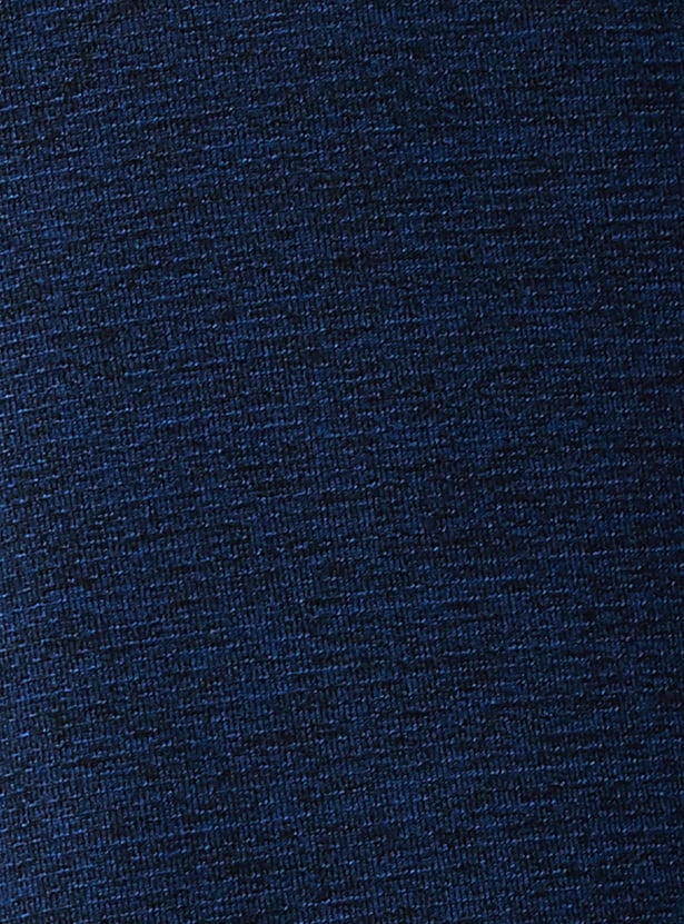 Men Solid Knit Carrot Fit Formal Trousers