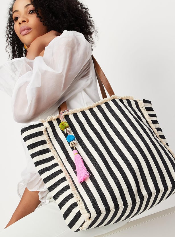 Women Striped Tote Bag