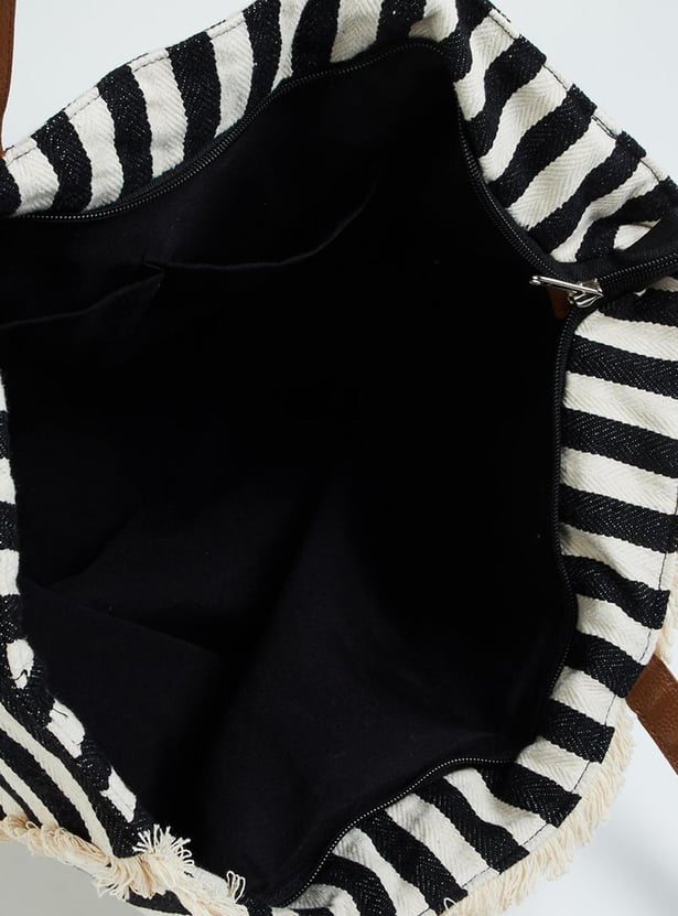 Women Striped Tote Bag