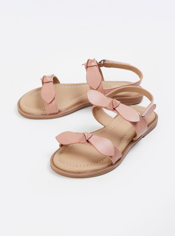Girls Bow-Accented Strappy Sandals