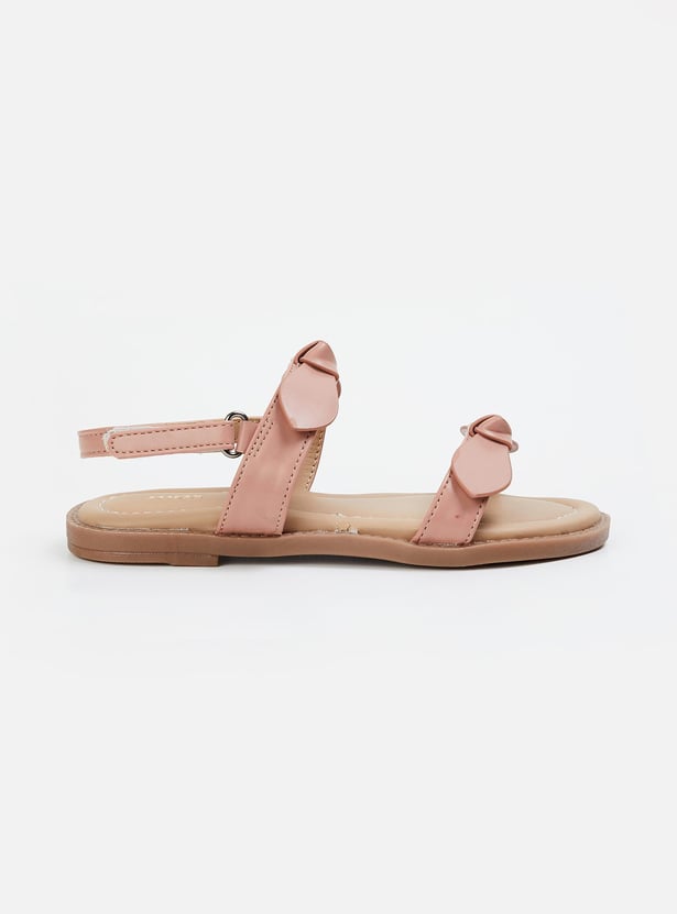 Girls Bow-Accented Strappy Sandals
