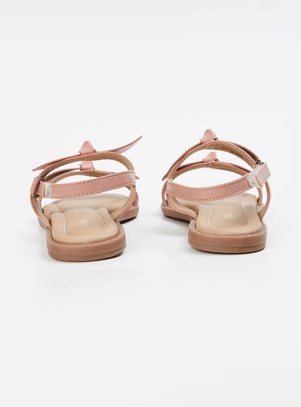 Girls Bow-Accented Strappy Sandals