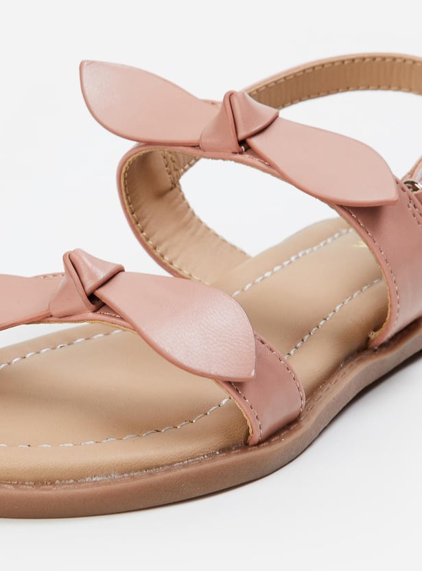 Girls Bow-Accented Strappy Sandals