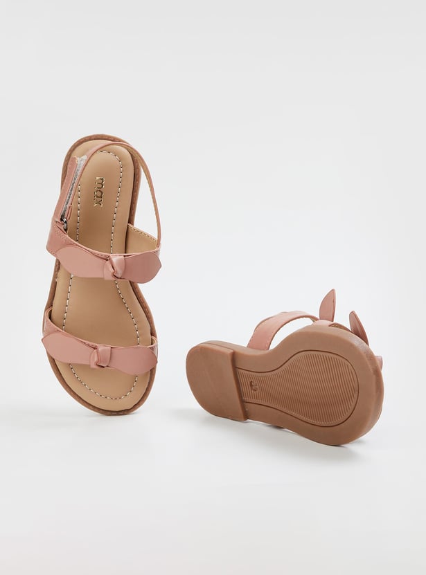 Girls Bow-Accented Strappy Sandals