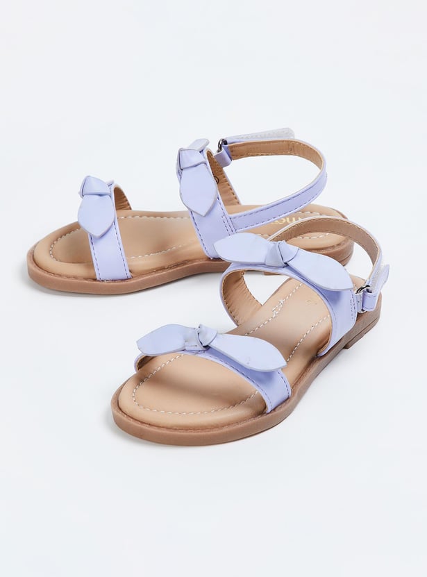 Girls Bow-Accented Strappy Sandals