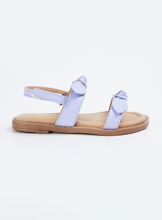 Girls Bow-Accented Strappy Sandals