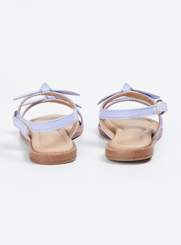 Girls Bow-Accented Strappy Sandals