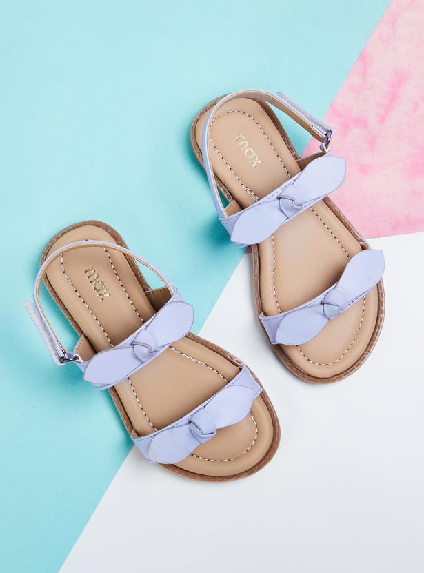 Girls Bow-Accented Strappy Sandals