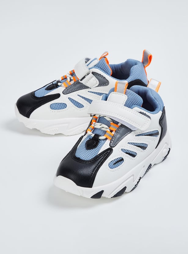 Boys Colourblock Velcro Sports Shoes
