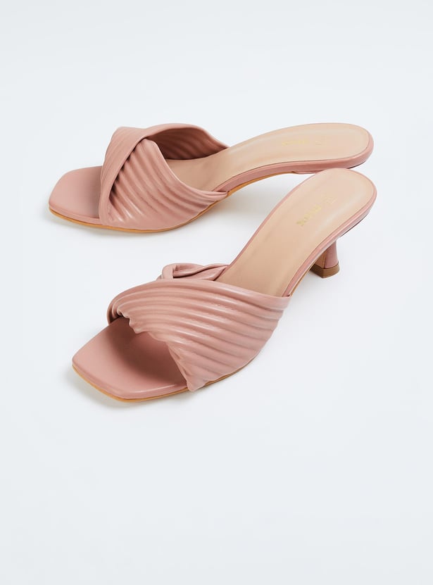 Women Overlap Strap Heel Sandals