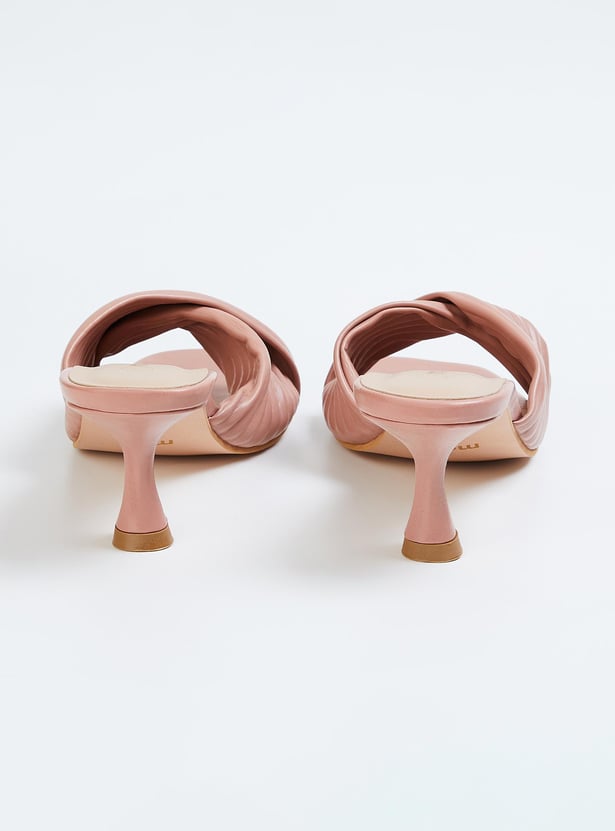 Women Overlap Strap Heel Sandals