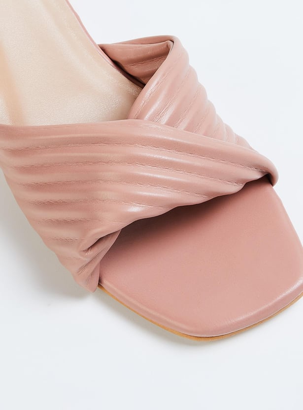Women Overlap Strap Heel Sandals