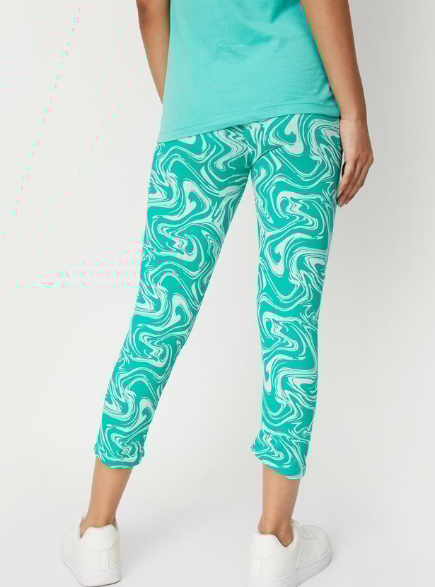 Girls Printed 3/4th Length Leggings