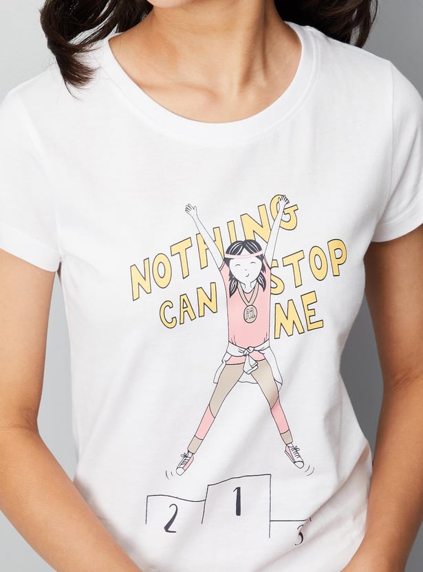 Girls Graphic Printed Half Sleeves T-shirt