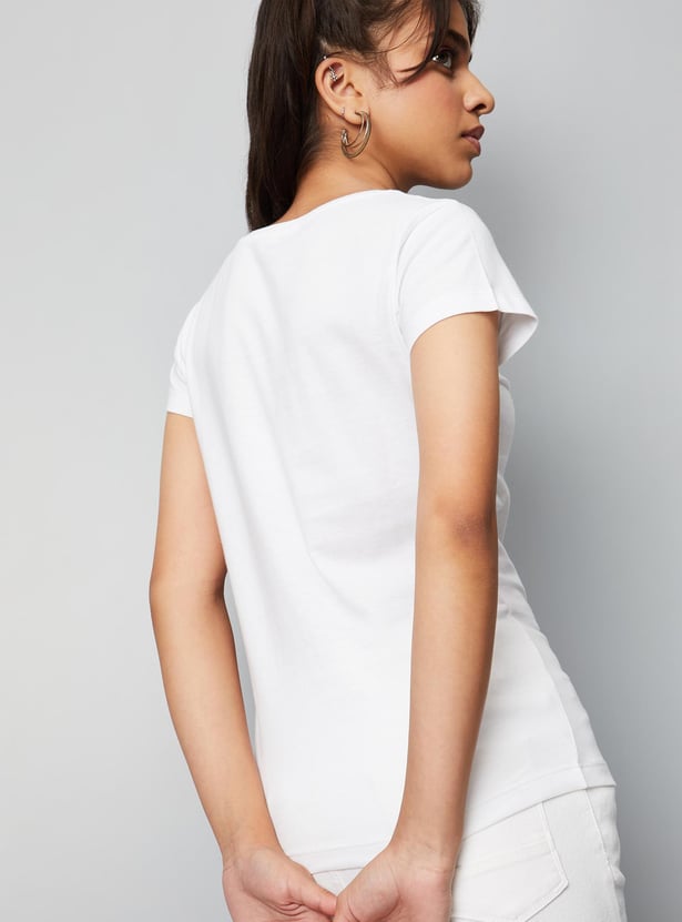 Girls Graphic Printed Half Sleeves T-shirt
