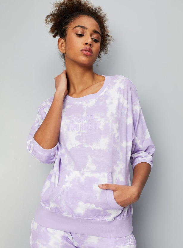 Women Cloud Printed Pocket T-shirt