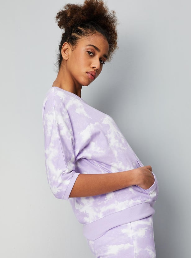 Women Cloud Printed Pocket T-shirt
