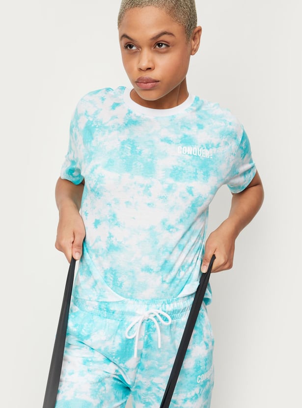 Women Cloud Printed Sports T-shirt