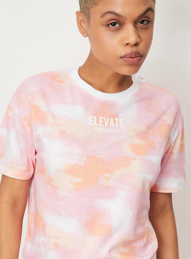 Women Cloud Printed Sports T-shirt