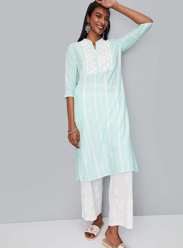 Women Embroidered Kurta with Pocket