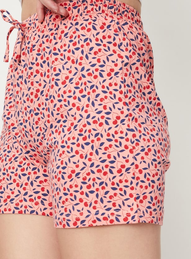 Women Leaf Printed Shorts