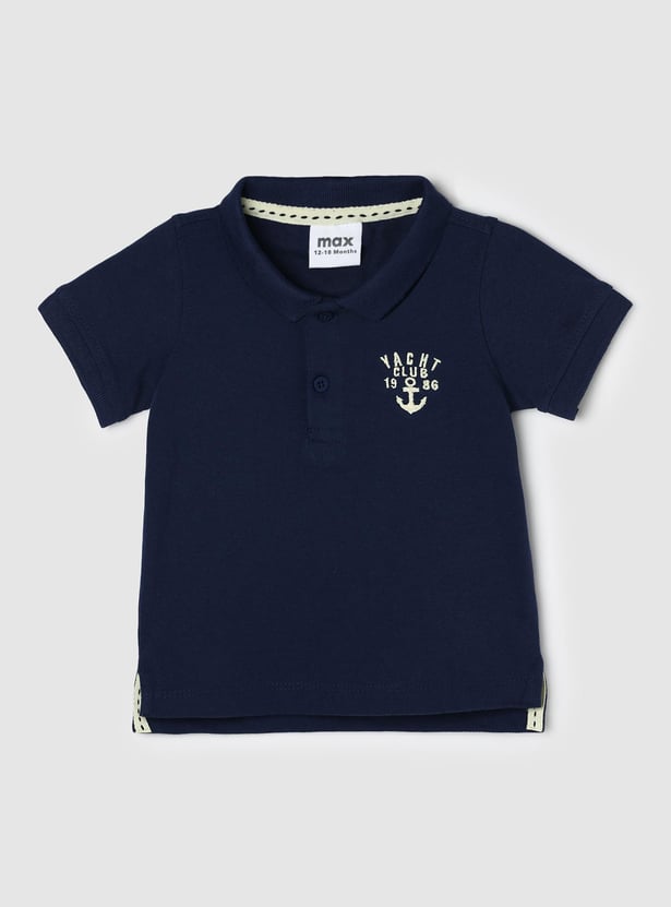 Boys Chest Embroidered Polo T-shirt